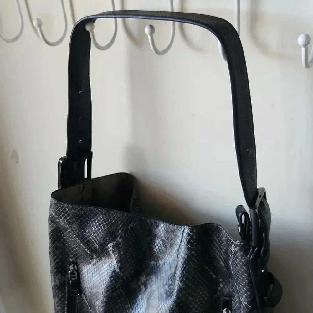 Alexa Python Snake Hobo Bag Adjustable Strap Blac… - image 3